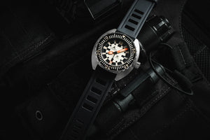 New Limited Edition SYNCHRON Military Diving Watch Silver ISOfrane Rubber - SYNCHRON Wristwatches