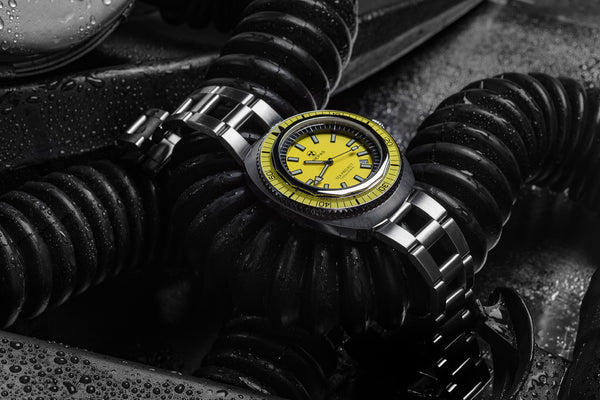 Limited Edition CREPAS SEA PROJECT 1200m iconic Swiss Made Diver Watch Yellow