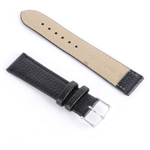 Retro PU Leather Watch Strap Band Metal Buckle Black & Brown 16MM to 22 MM W/Grain - Experts Watches Watch Strap