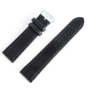 Retro PU Leather Watch Strap Band Metal Buckle Black & Brown 16MM to 22 MM W/Grain - Experts Watches Watch Strap