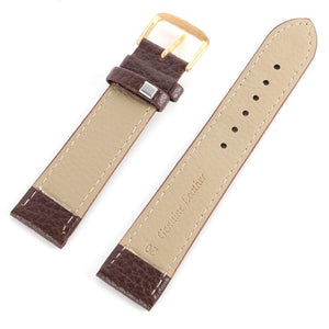 Retro PU Leather Watch Strap Band Metal Buckle Black & Brown 16MM to 22 MM W/Grain - Experts Watches Watch Strap