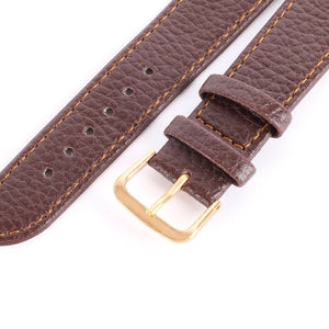Retro PU Leather Watch Strap Band Metal Buckle Black & Brown 16MM to 22 MM W/Grain - Experts Watches Watch Strap