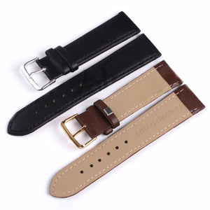Retro PU Leather Watch Strap Band Metal Buckle Black & Brown 18 MM - Experts Watches Watch Strap