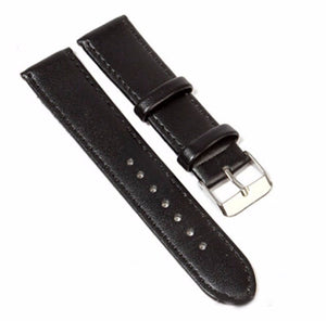 Retro PU Leather Watch Strap Band Metal Buckle Black & Brown 18 MM - Experts Watches Watch Strap