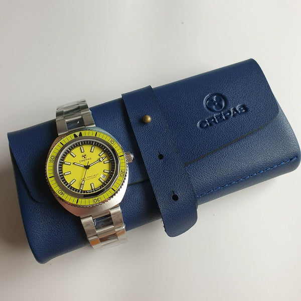 Limited Edition CREPAS SEA PROJECT 1200m iconic Swiss Made Diver Watch Yellow