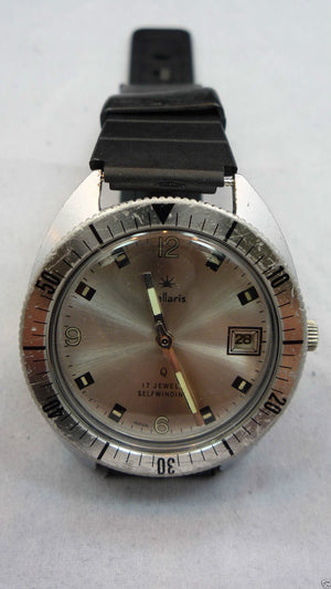 Sold!!! 1970 Vintage Diver Swiss Dive MENS STELLARIS 17 JEWELS Automatic FREE ECHO Watch - Stellaris Wristwatches