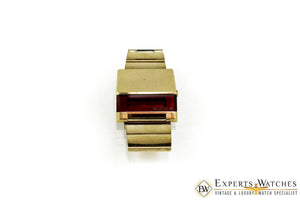 Vintage Rare 1976 Bulova COMPUTRON N7 Red LED Digital Gold Tone Cell 228 Watch - Bulova Wristwatches