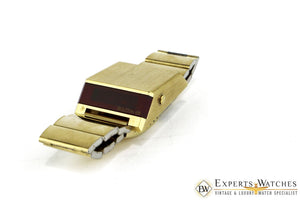 Vintage Rare 1976 Bulova COMPUTRON N7 Red LED Digital Gold Tone Cell 228 Watch - Bulova Wristwatches
