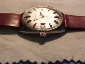 Vintage Rare Sandoz Polemaster Stainless Steel Swiss Automatic Dress Men's Watch - Sandoz Wristwatches