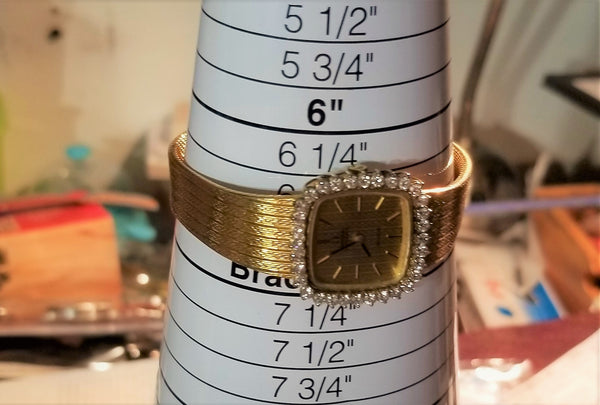 Vintage OMEGA Ladies  DE VILLE Automatic 32 Diamonds 18K Gold Watch Ref 8298 195